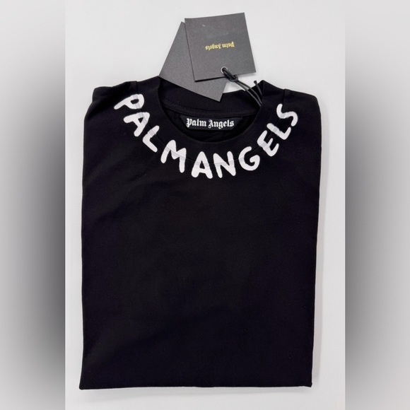 Palm Angels Black Short Sleeve Tee Bold Logo - Picture 1 of 4